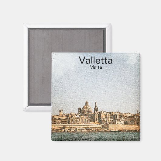 Valletta Malta Mediterraan Magneet (Voorkant / Achterkant)