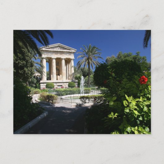 Valletta Malta - oud gebouw in het park Briefkaart (Voorkant)