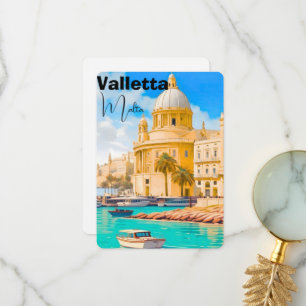 Valletta Malta Reisansichtkaart, Valletta Reis Pos Bedankkaart