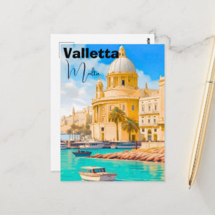 Valletta Malta Reisansichtkaart, Valletta Reis Pos Briefkaart