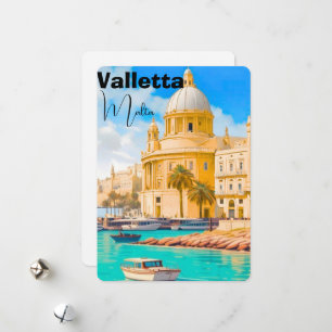 Valletta Malta Reisansichtkaart, Valletta Reis Pos Feestdagenkaart