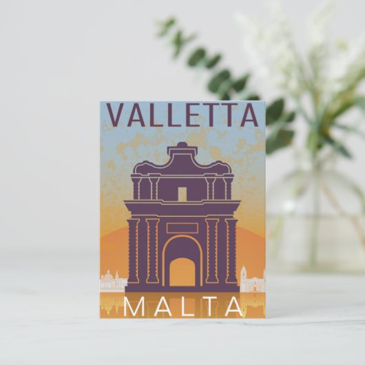 Valletta Malta Reizen  eiland Middellandse Zee Briefkaart (Staand voorkant)