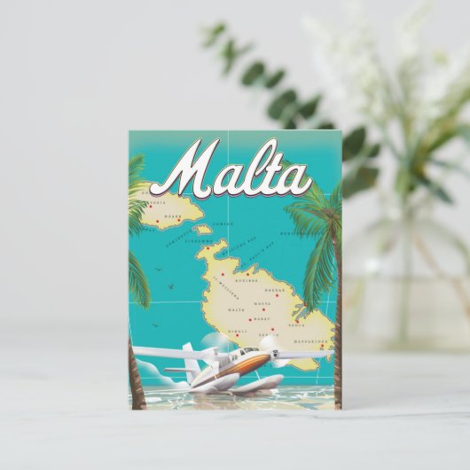 Valletta Malta Reizen  eiland Middellandse Zee Briefkaart (Staand voorkant)