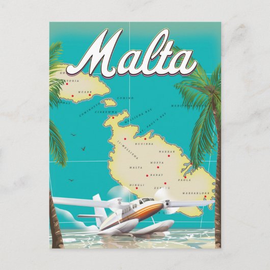 Valletta Malta Reizen  eiland Middellandse Zee Briefkaart (Voorkant)
