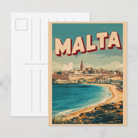 Valletta, Malta reizen souvenirs en geschenken Briefkaart (Voorkant / Achterkant)
