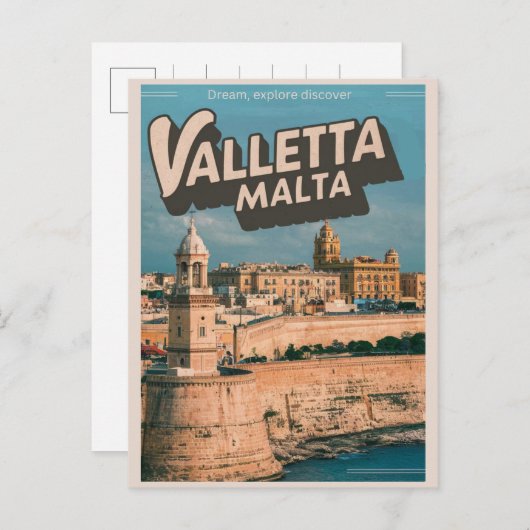 Valletta, Malta reizen souvenirs en geschenken Briefkaart (Voorkant / Achterkant)