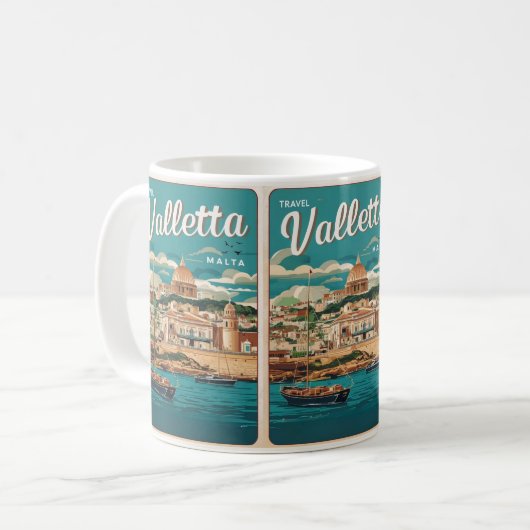  Valletta, Malta reizen souvenirs en geschenken Koffiemok (Voorkant links)