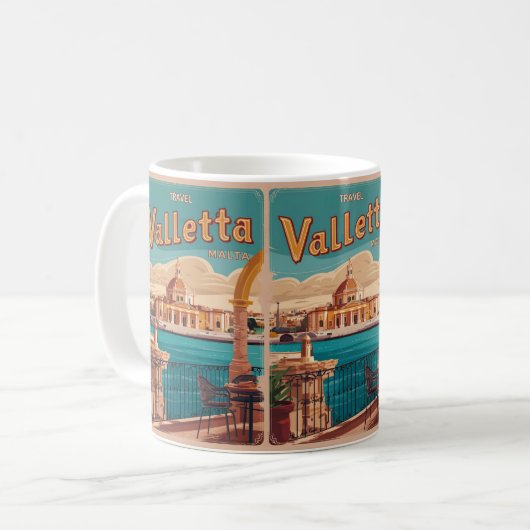  Valletta, Malta reizen souvenirs en geschenken Koffiemok (Voorkant links)