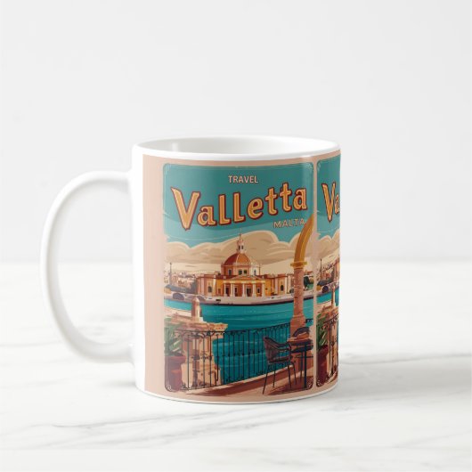  Valletta, Malta reizen souvenirs en geschenken Koffiemok (Links)