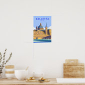 Valletta Malta Reizen Vintage Kunst Poster (Keuken)