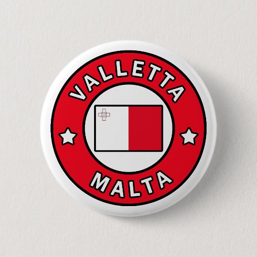Valletta Malta Ronde Button 5,7 Cm (Voorkant)
