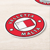Valletta Malta Ronde Kartonnen Onderzetter (Gebogen)