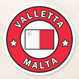 Valletta Malta Ronde Kartonnen Onderzetter