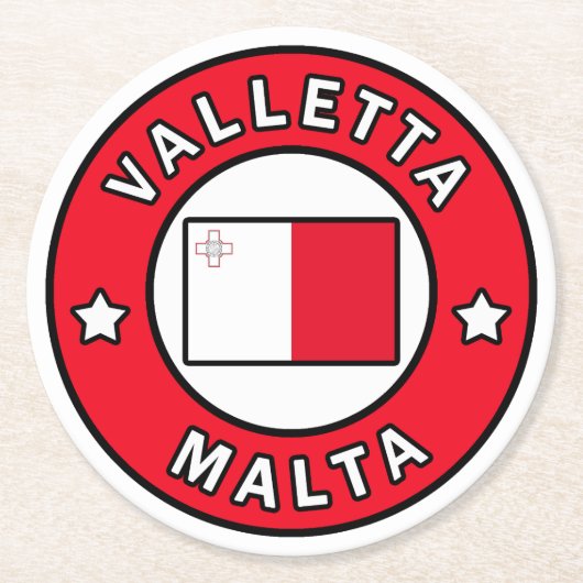 Valletta Malta Ronde Kartonnen Onderzetter (Voorkant)