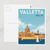 Valletta Malta Stadsgezicht Reizen Briefkaart (Voorkant / Achterkant)