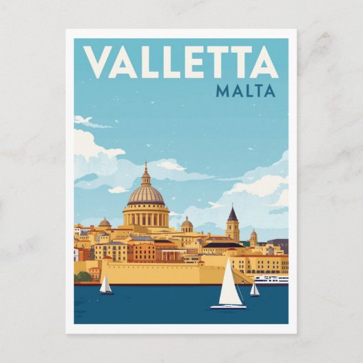 Valletta Malta Stadsgezicht Reizen Briefkaart (Voorkant)