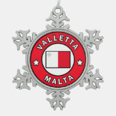 Valletta Malta Tin Sneeuwvlok Ornament (Voorkant)