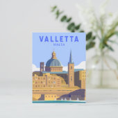 Valletta Malta Travel  Art Briefkaart (Staand voorkant)