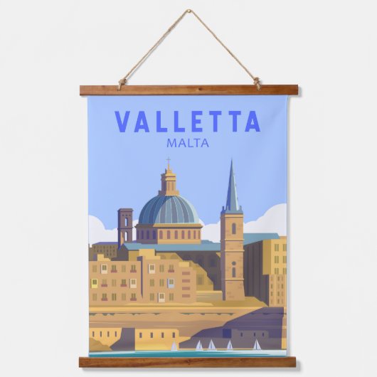 Valletta Malta Travel  Art Hangend Wandkleed (Voorkant)
