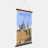 Valletta Malta Travel  Art Hangend Wandkleed (Gebogen)
