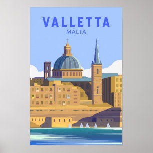 Valletta Malta Travel  Art Poster