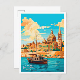 Valletta Malta Travel  illustratie Briefkaart
