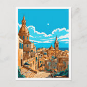 Valletta Malta Travel  illustratie Briefkaart (Voorkant)