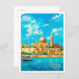 Valletta Malta Travel  illustratie Briefkaart