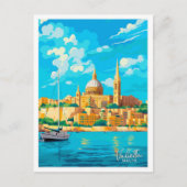 Valletta Malta Travel  illustratie Briefkaart (Voorkant)
