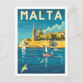 Valletta Malta Vintage Beroemde Reisplaats Briefkaart (Voorkant)