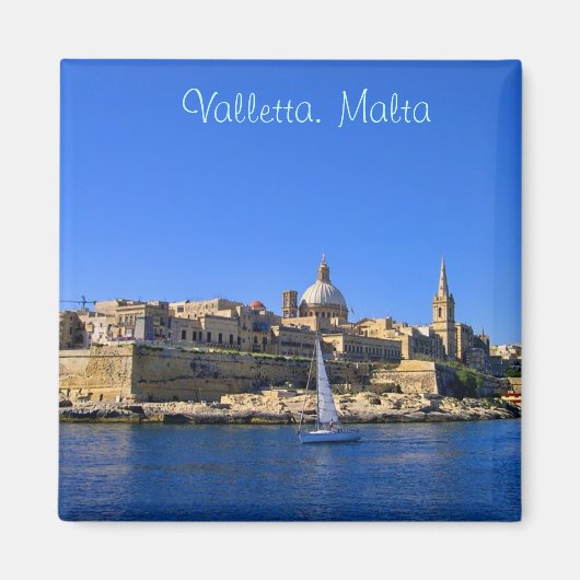 Valletta op een zonnige dag magneet (Voorkant)