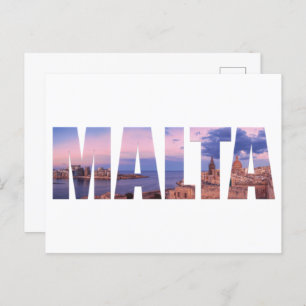 Valletta, oude stad en haven Malta Briefkaart