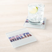 Valletta, oude stad en haven Malta Glazen Onderzetter (Schuin)