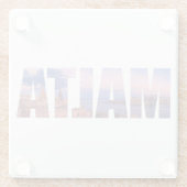 Valletta, oude stad en haven Malta Glazen Onderzetter (Achterkant)