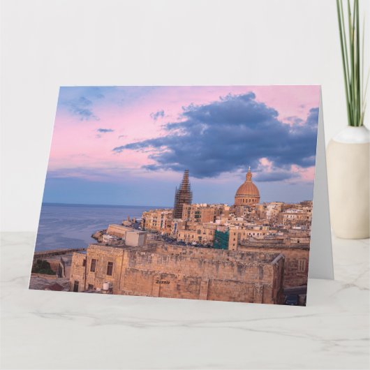 Valletta, oude stad en haven Malta Kaart (Achterkant)