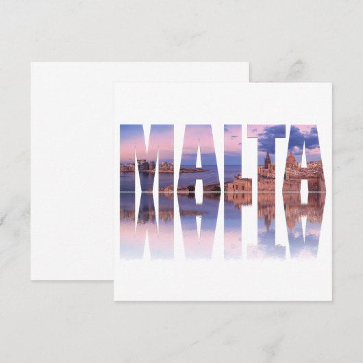 Valletta, oude stad en haven Malta, reflectie over (Voorkant / Achterkant)