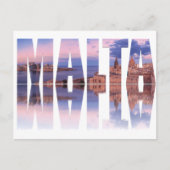 Valletta, oude stad en haven Malta, reflectie over Briefkaart (Voorkant)