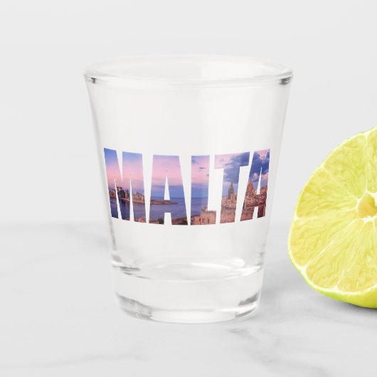 Valletta, oude stad en haven Malta Shot Glas (Voorkant)