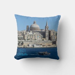 Valletta Skyline Harbour Landscape Malta Souvenir Kussen