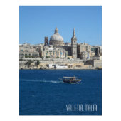 Valletta Skyline Luzzu Vist Boot Malta Scène Foto Afdruk (Voorkant)