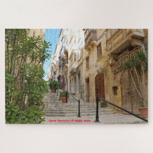 Valletta Stratenbeeld Malta. Legpuzzel