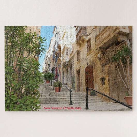 Valletta Stratenbeeld Malta. Legpuzzel (Horizontaal)