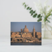 Valletta, uit Sliema Bay, Malta Briefkaart (Staand voorkant)