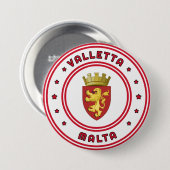 Valletta-wapenschild, Malta Ronde Button 7,6 Cm (Voorkant /achterkant)