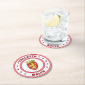 Valletta-wapenschild, Malta Ronde Kartonnen Onderzetter (Insitu)