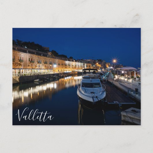 Valletta waterfront district met kleine haven briefkaart (Voorkant)