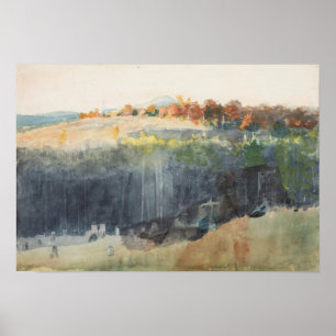 Valley and Hillside Winslow Homer Waterverf Herfst Poster