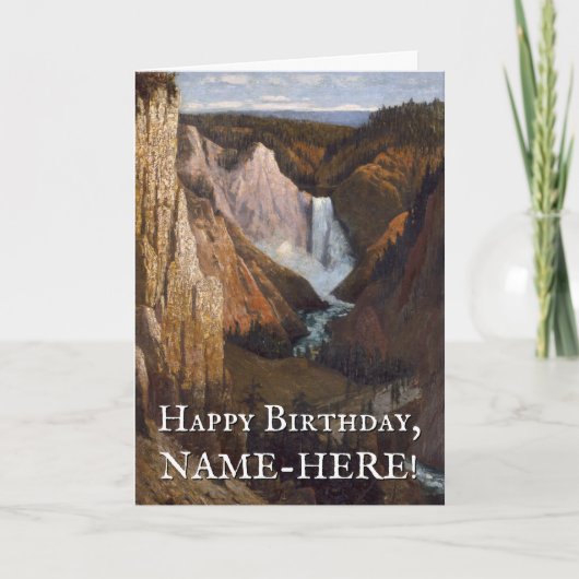 Valley and Waterfall  Kijk Birthday Card Kaart (Voorkant)