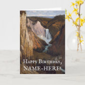 Valley and Waterfall  Kijk Birthday Card Kaart (Gele Bloem)