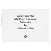 Valley bij de Schilthorn-berg (Achterkant Horizontaal)